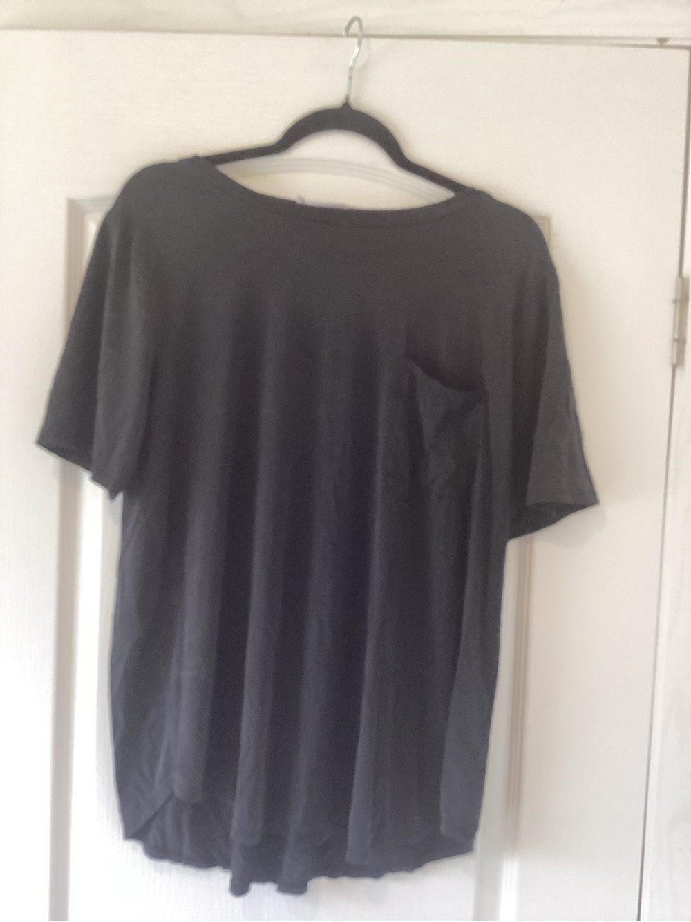 Zenana Outfitters Women's Black Short-Sleeve Pocket Top 1X EUC